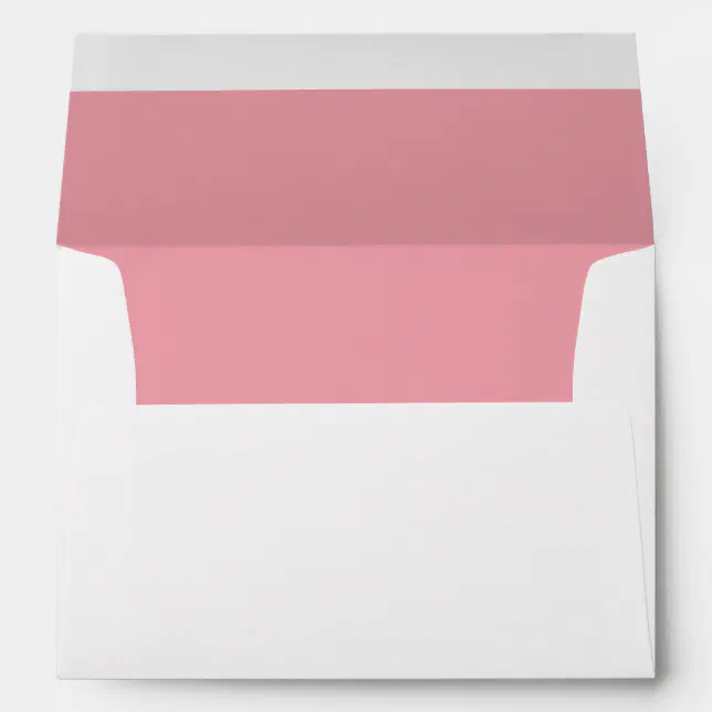 White with Pink Inside A7 Envelopes Zazzle