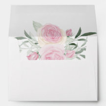 White with Pink Roses Envelope