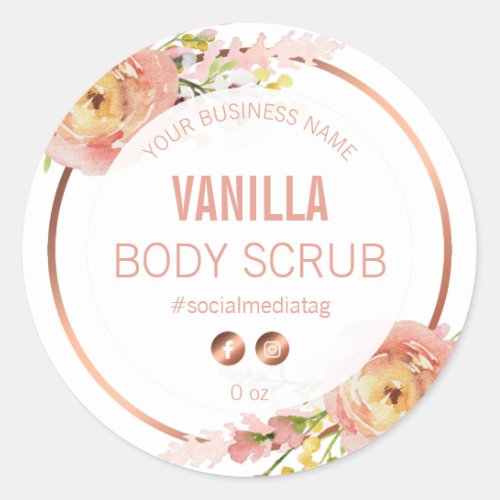 White With Pink Spring Flowers Product Labels