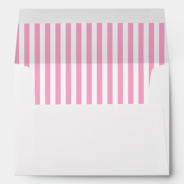 White with Pınk Stripes Lined Envelope (Back (Bottom))