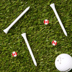 White With Red and White Canadian Flag Golf Tee