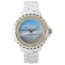 White with rhinestone accented face womens E Watch