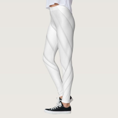 White with Silver Abstract Design Pattern Leggings