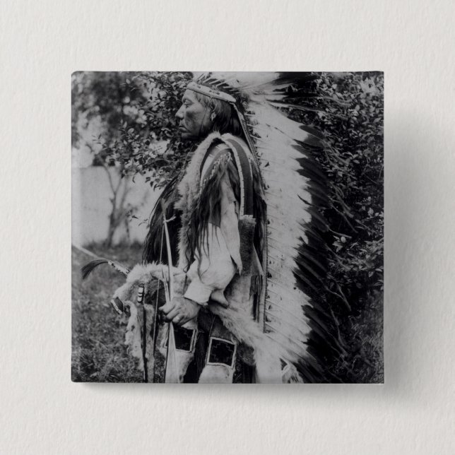 White Wolf, a Comanche Chief, c.1891-98 Pinback Button (Front)