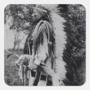 White Wolf, a Comanche Chief, c.1891-98 Square Sticker