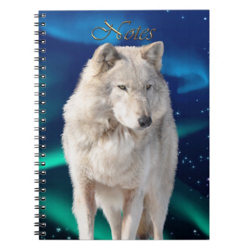 White Wolf  Aurora Wildlife_supporter Notebook