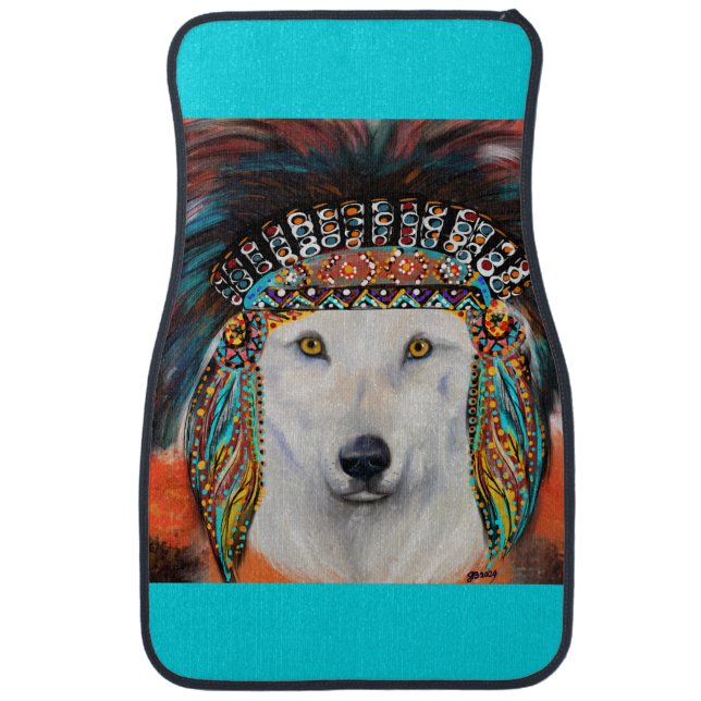 White Wolf Car Floor Mat (Front)