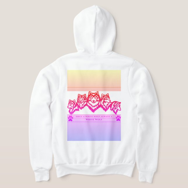 White Wolf Girl Hoodie (Laydown Back)