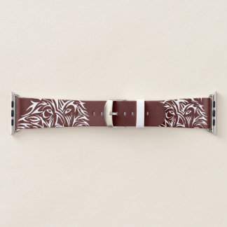 White Wolf Head on Blood Red Apple Watch Band