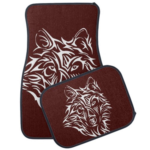 White Wolf Head on Blood Red