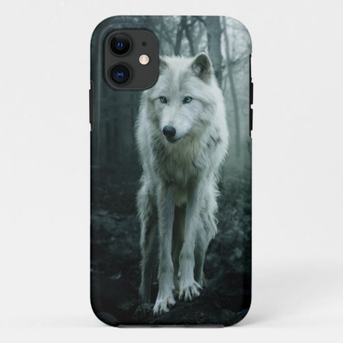 White Wolf in the forest iPhone 11 Case