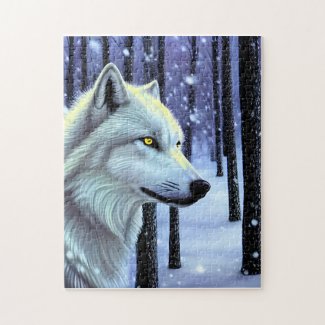 White Wolf in the Snow