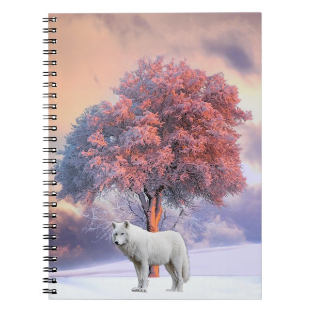 White Wolf in Winter | Spiral Notebook (Front)