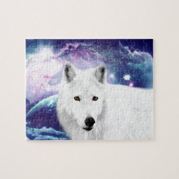 White Wolf Jigsaw Puzzle by laureenr at Zazzle