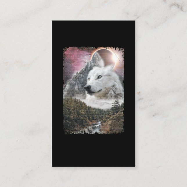 White Wolf Mountains Solar Eclipse Galaxy Business Card (Front)
