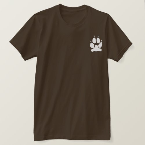 White Wolf Paw Print Silhouette T_Shirt