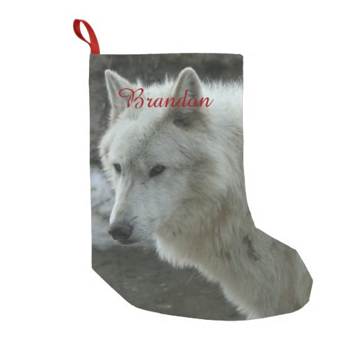 White Wolf Small Christmas Stocking | Zazzle