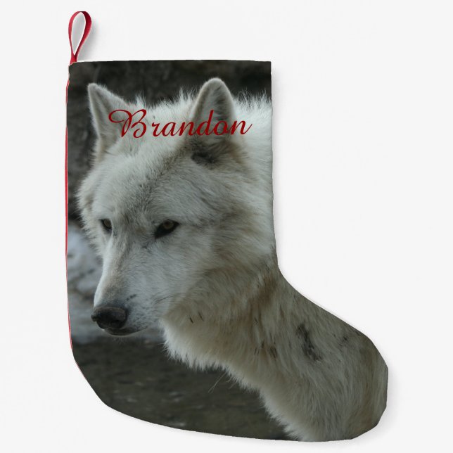 White Wolf Small Christmas Stocking (Front)