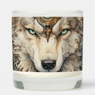 White wolf Steampunk good luck wish Scented Candle
