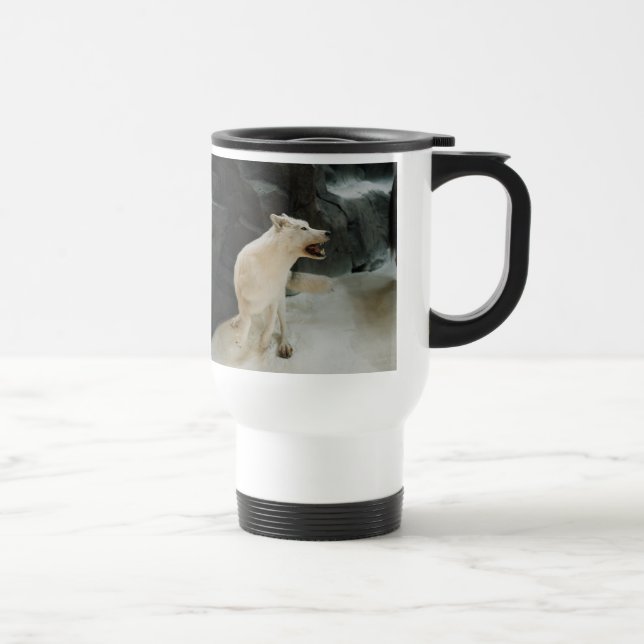 White Wolf Travel Mug (Right)
