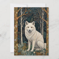 White wolf vintage boho woodland forest