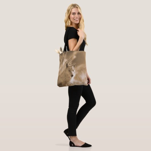WHITE WOLF WHITE FOREST TOTE BAG