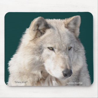 White Wolf Wildlife Art Mousepad