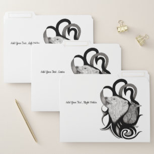 White Wolf with Raven Tribal Art File Folder