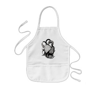 White Wolf with Raven Tribal Art Kids' Apron
