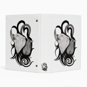 White Wolf with Raven Tribal Art Mini Binder