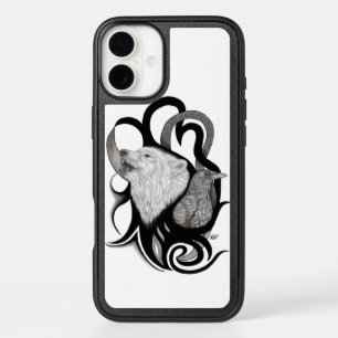 White Wolf with Raven Tribal Art OtterBox iPhone C 16 Plus Case