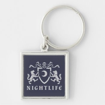 White Wolves And Moon Keychain by LVMENES at Zazzle