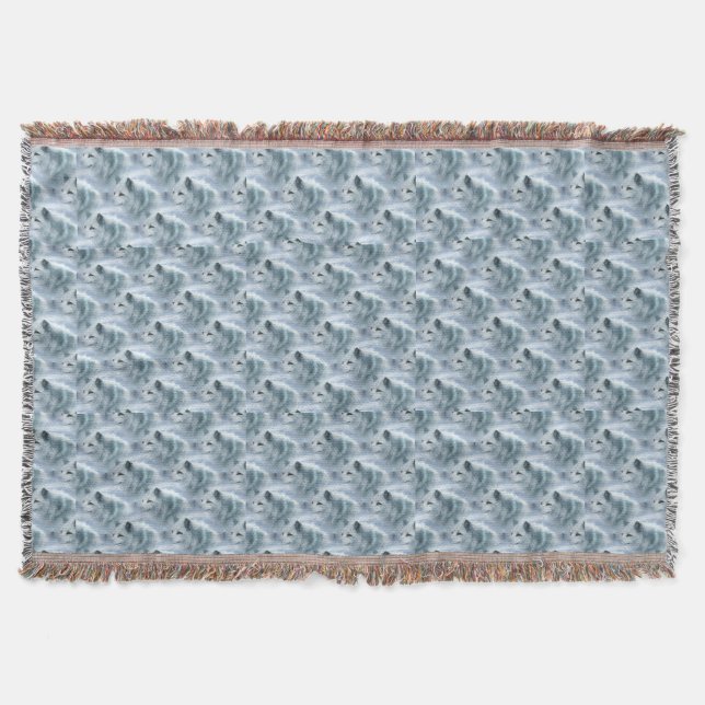 White Wolves design Throw Blanket (Front)
