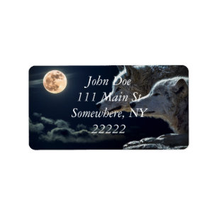 White Wolves in the Full Moon Label