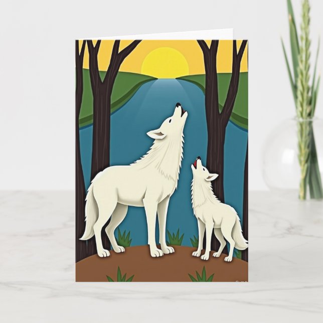 White Wolves Mothers Day Card (Front)