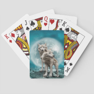 White Wolves Poker Cards