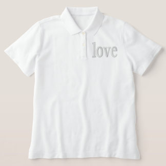 White Women's Polo love T-shirt