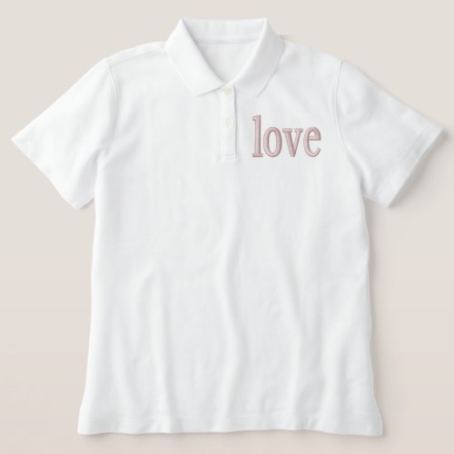 White Womens Polo love T_shirt