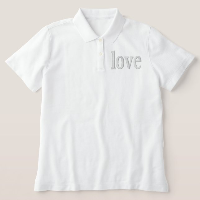 White Women's Polo love T-shirt (Design Front)