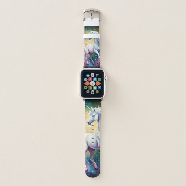 White Wonder: The Spectral White Unicorn Apple Watch Band (Front)