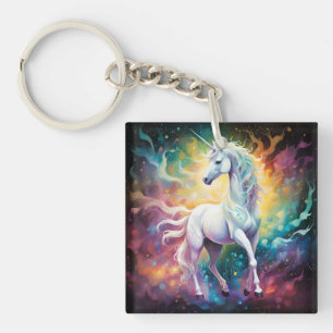 White Wonder: The Spectral White Unicorn Keychain
