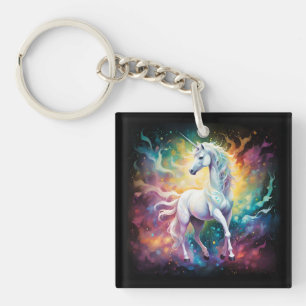 White Wonder: The Spectral White Unicorn Keychain