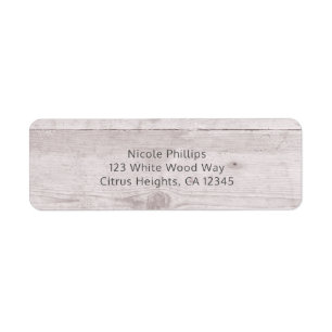 White Wood Beach Rustic Farmhouse Invitation Label