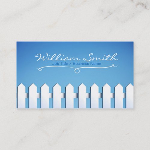 White Wood Business fence card