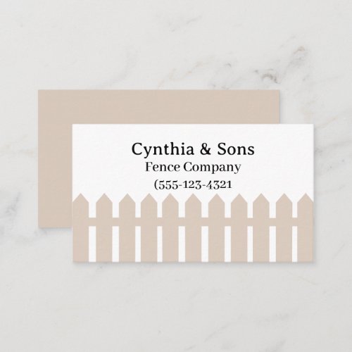 White Wood Design Fence Company  Business Card