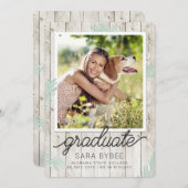 White Wood Floral Rustic Graduate | (Front/Back)