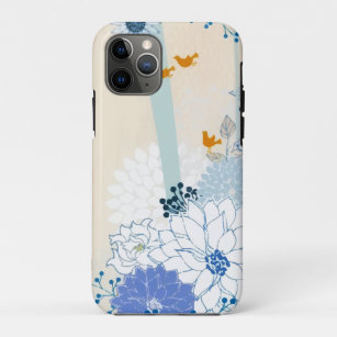 White Wood Forest Floral Bird Watercolor iPhone 11 Pro Case