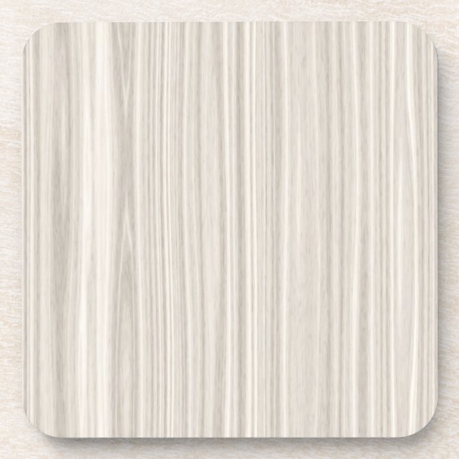 White Wood Grain Beverage Coaster (Front)