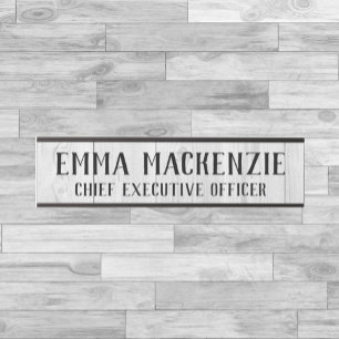 White Wood Grain Hanging Door Sign Name Plate