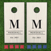 White Wood Grain Monogram Wedding Family
